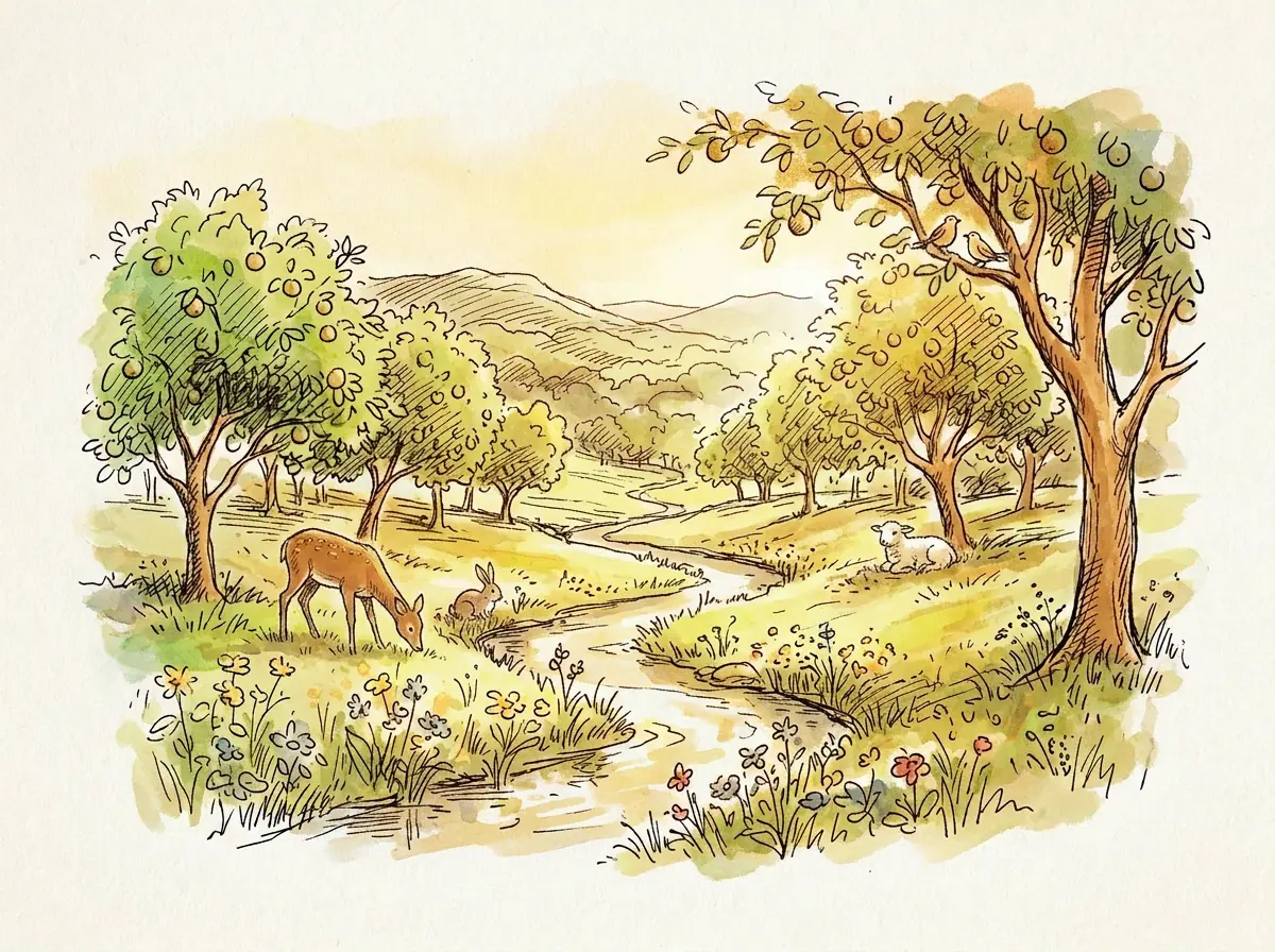 The Creation Story — Bible story illustration for kids