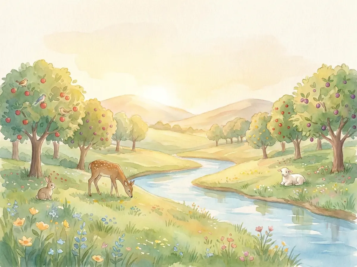 The Creation Story: Bible story illustration for kids