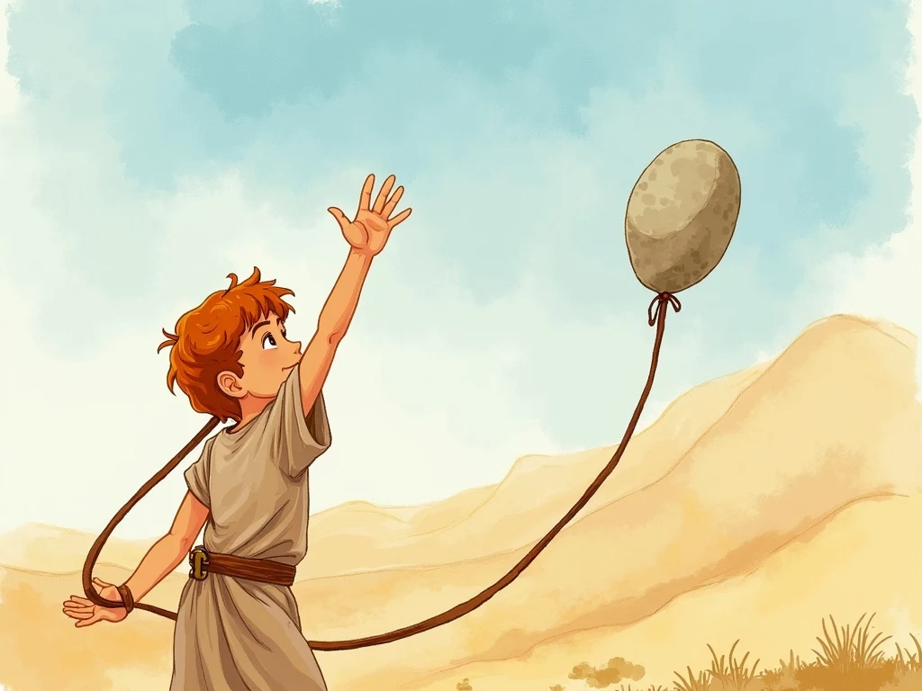 David releasing the stone from his sling