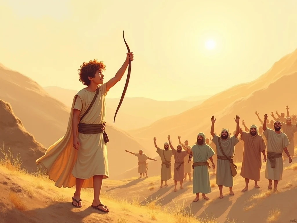David victorious as the Israelites celebrate