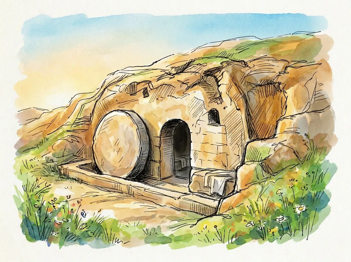 The Easter Story — Bible story illustration for kids