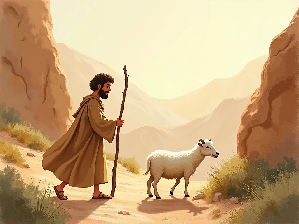 The shepherd searching with a lantern through the night