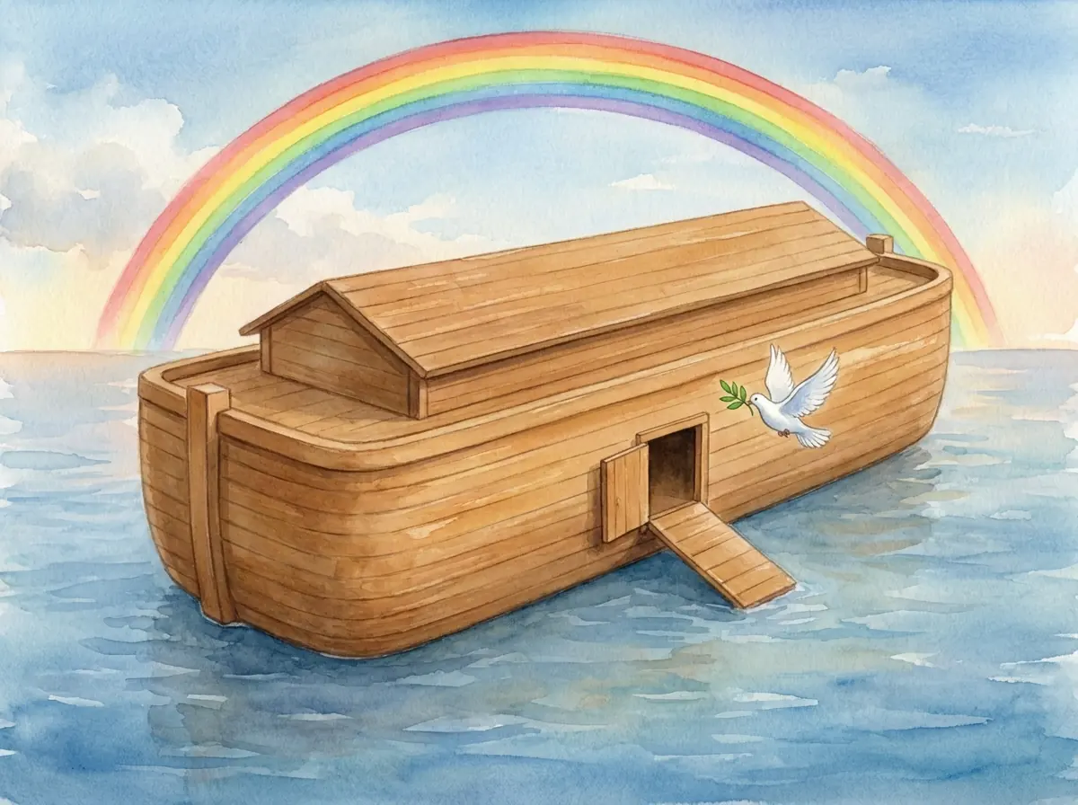 Noah's Ark: Bible story illustration for kids