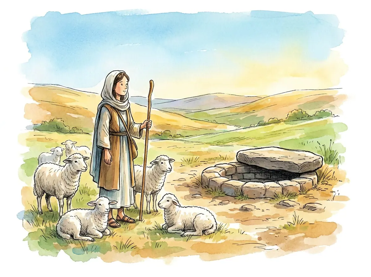 The Story of Rachel — Bible story illustration for kids