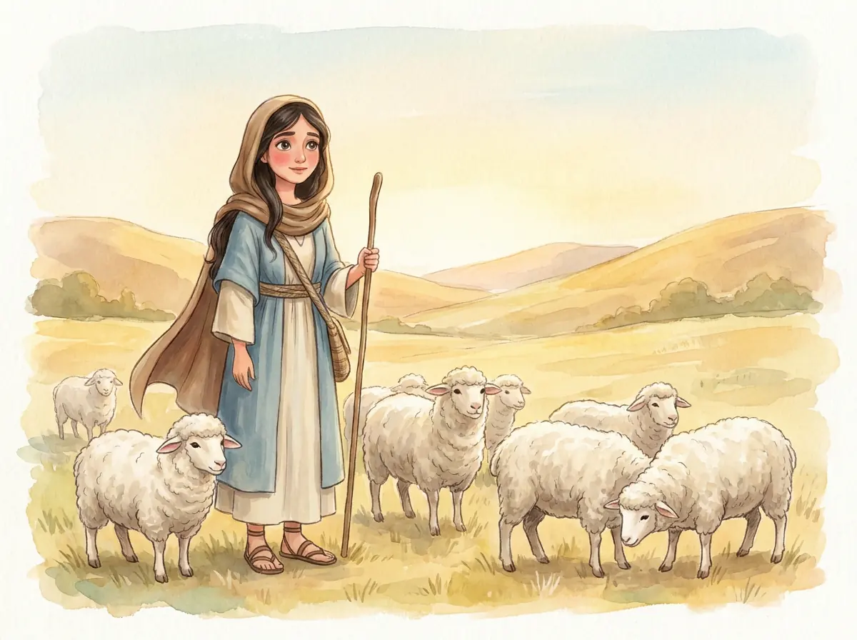 The Story of Rachel: Bible story illustration for kids